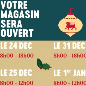 HORAIRES DE FÊTES ✨🥳